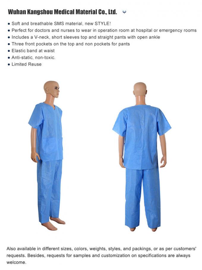 Os cuidados descartáveis de SMS esfregam uniformes nutrem o terno de Unisex Hospital Scrub